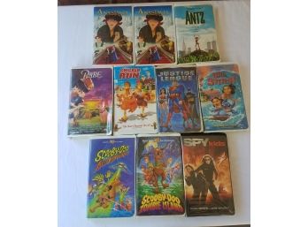 Kids Movie On VHS - Various Studios - 10 Tape LOT