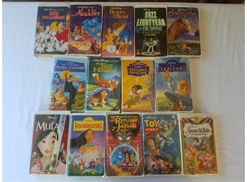 Disney And Pixar Movie VHS Clamshell Cases 14 Tape LOT