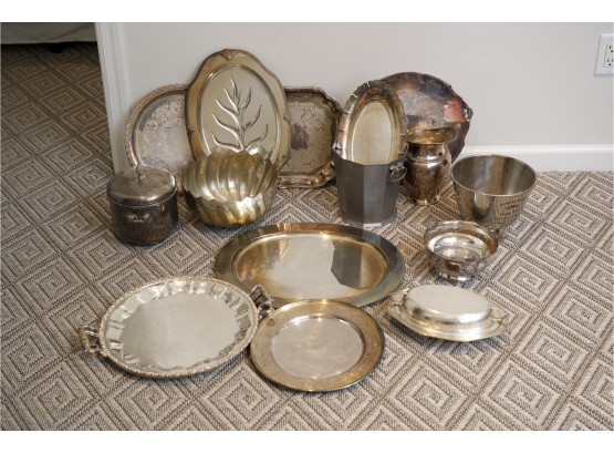 A Whole Lot Of Silver Plate Serving Pieces  A