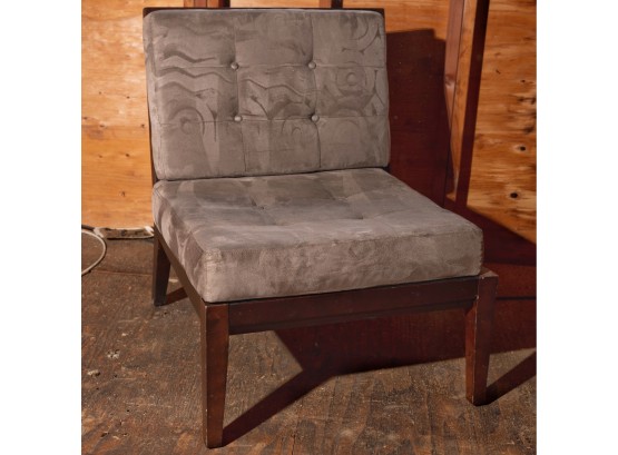 Tufted Slipper Chair In Taupe   B
