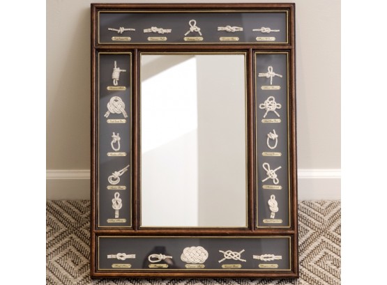 Nautical Framed Mirror With Knots  A