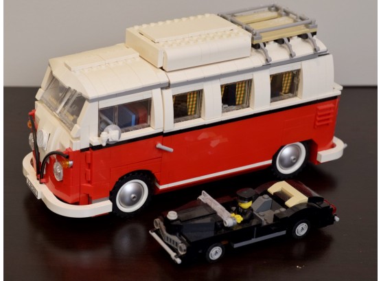 Vintage LEGO VW Bus And Small Convertible Sedan  A