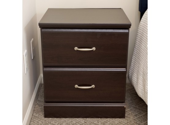 Two Drawer Nightstand With Dark Espresso Finish  A