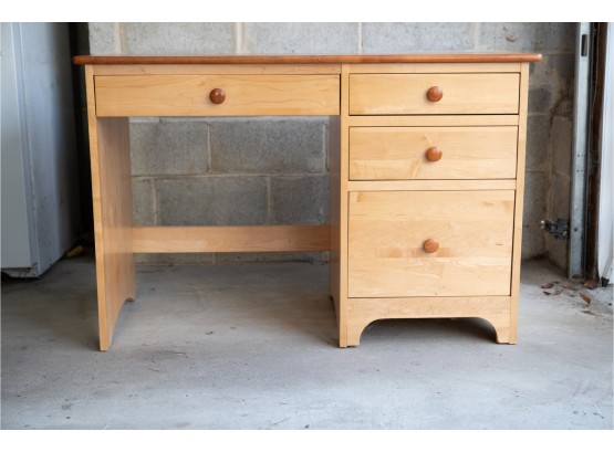 Light Finish Classic Desk With Dovetail Drawers   B