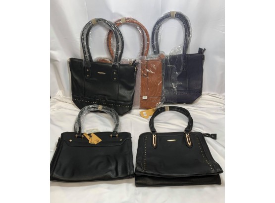 Lot Of 5 Jolene Couture Hand Bags / Purse NEW