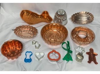 Lot Of 15 Cake Molds And Cookie Cutters