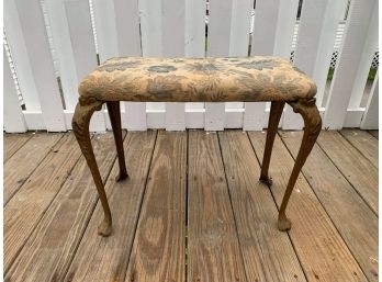Wooden Cloth  Ottoman With Metal Legs 17 1/2 '' X 22''
