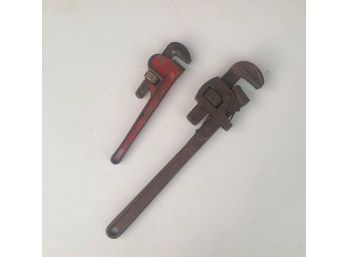 Lot Of 2 Pipe Wrench / Monkey Wrench