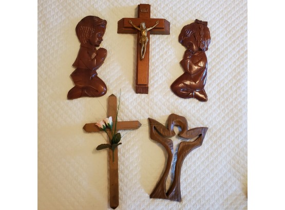 Special Lot Of Large Wood Religious Items