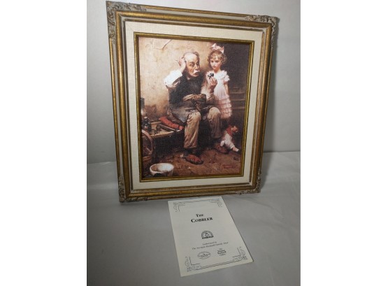 'The Cobbler' Norman Rockwell Certified 75th Anniversary Limited Edition Canvas Reproduction