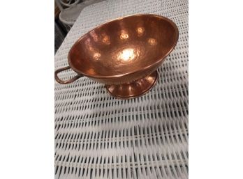 Antique Handworked Solid Copper Bowl