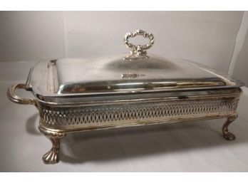 Silver Plated Stand & Lid For Oven-safe Glass Baking Dish
