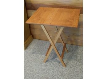 Folding Stand Table Of Knotty Pine