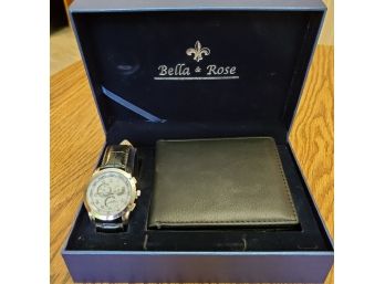 Bella & Rose Brand New Quartz Wrist Watch And Leather Wallet Gift Box