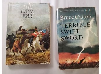 Two First Edition Civil War Hardcover Books. 'Terrible Swift Sword' & Nat. Geo 'The Civil War'