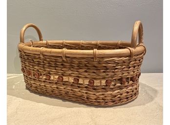 Vintage Bamboo Wicker Basket.