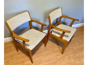 2 Mid Century Scandinavia Woodworks Co. Teak Armchairs Chairs