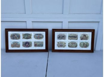 Pair Of Framed Tobacco Box Crate Labels
