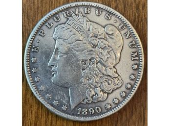 1890 Carson City Morgan Silver Dollar Fine In A Dwight David Eisenhower Memorial Dollar Case