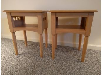 Vintage Ethan Allen Side Table Pair Mid Century Modern Style