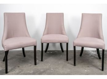(17) Trio Of Round-Back Armless Dining Chairs.