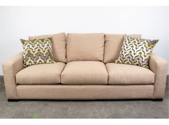 Traditional Large Three-cushion Sofa In Taupe