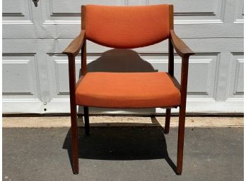 Fabulous Mid-century Modern Side Chair By Gunlocke With Knit Fabric Seat And Backrest