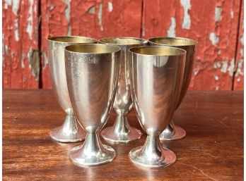 Set Of 5 Vintage Tiffany Makers Sterling Goblets With Marks