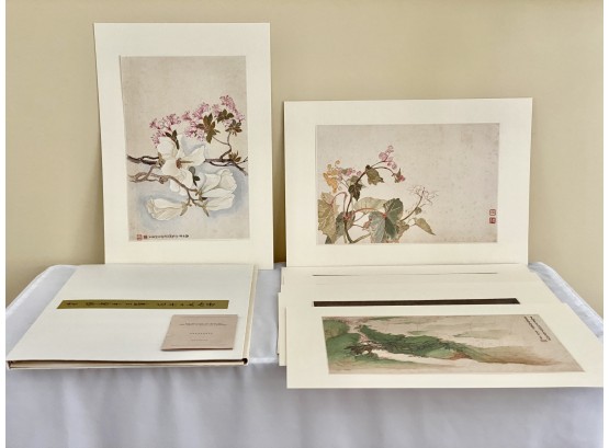 Group Beautiful Reproduction Prints Of Shou-ping And Wang Hui From Joint Album Of Flowers And Landscapes