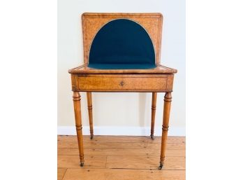 Circa 1830 Petite Charles X Maple & Birdseye Game Table On Casters