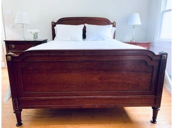 Louis XVI Mahogany C1890 Queen Size Headboard Bed Frame