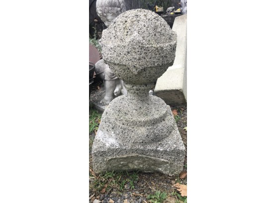 Garden Find Large Cast Cement Ornamental Orb On Pedestal  Base