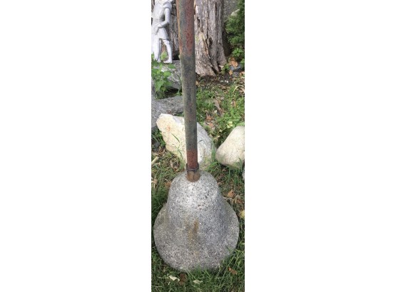 Barn Find ~ Heavy Cement Pole Stand With Pole