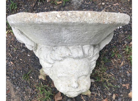 Garden Find ~ Cast Cement Cherub Head With Planter Top