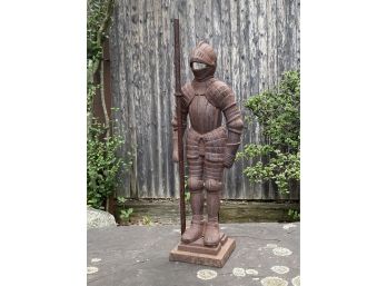 Barn Find ~ 30' Tall Heavy Vintage Cast Iron Knight Figure