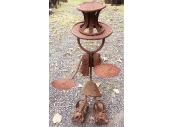 Barn Find ~ Whimsical Rusty Candle Stand Man