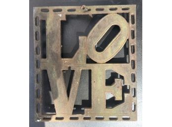 Barn Find ~ 1960s Brass Love Logo Hot Plate