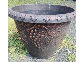 Barn Find ~ Large Heavy Duty Planter With Grape Leaves