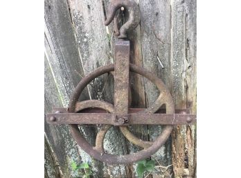 Barn Find ~ Really Awesome Hugh Industrial Iron Pully