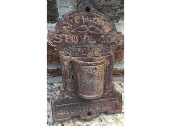 Lovely Antique Cast Iron Match Holder Michigan Stove Company Stoves  ~ NotHeavyBase