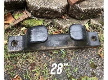 Barn Find ~ Absolutely Massive Vintage Heavy Painted Steel Industrial Shipping Line Tie Off Bracket