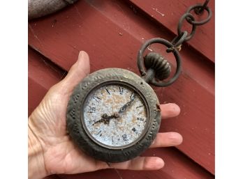 Barn Find ~ Im Late! Im Late! Antique Decor Rusty Pocket Watch