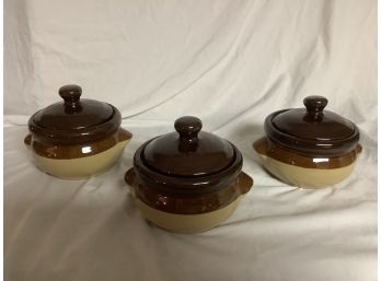Three Vintage Bean Pots