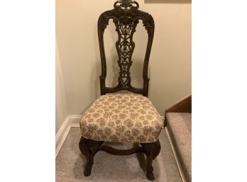 Beautiful Antique Carved Walnut Side Chair