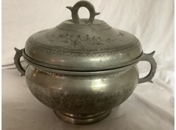 Three Piece Antique Chinese Silver Pan Stamped Underneath All Pieces