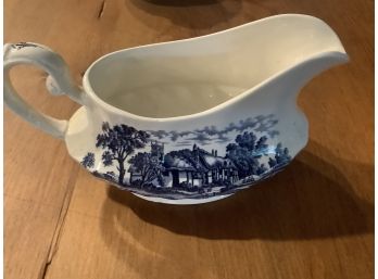 Royal Essex Shakespeare Country Blue Ironstone Gravy Boat Welford On Avon