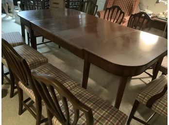 Antique Sheridan Expandable/multi Purpose Dining Room Table With Two Captains Chairs And Eight Standard Chairs