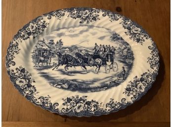 Vintage Platter Johnson Brothers Ltd Stoke On Trent England Coaching Scenes Made In England