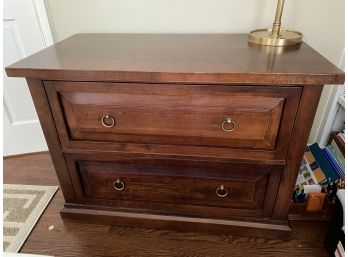 Restoration Hardware Heavy 2 Drawer Chest With Filing Case Interior. (lamp Not Included)