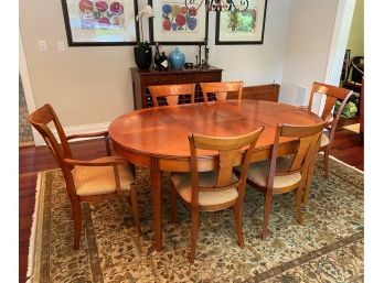 Grange France Solid Cherry Dining Room Table & Chairs W/ Leaf